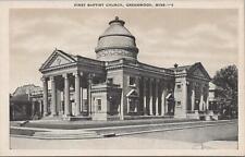 Postcard First Baptist Church Greenwood MS Mississippi  picture