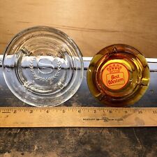 Sheraton Hotel Vintage 1960's-70's Clear Glass Ashtray & Best Western amber picture