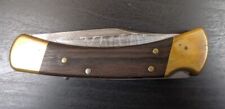 Buck 110 Folding Hunter Knife with Wood Handle & Stainless Steel Blade 1992 picture