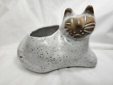 Vintage David Stewart Lions Valley Stoneware Pottery Cat Planter picture