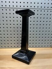 Vintage Art Deco Black Glass Candle Holder Candlestick Taper Gothic Halloween picture