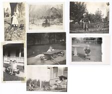 LOT Vintage Photos 1930s-50s Old Toys Antique Wagons Boys Girl Tree Hugger FUN picture