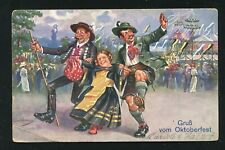 Greetings From Oktoberfest Comic Postcard 1921, Bavarian Stamps picture
