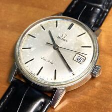 Omega Geneva Date Silver Hand-Wound Men Working Analog Vintage Collectable picture