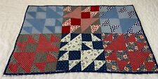 Vintage Antique Patchwork Quilt Table Topper, Bow Tie, Early Calicos, Multi picture