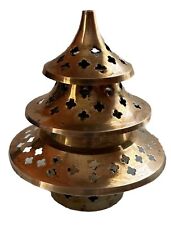 Vintage Solid Brass Pagoda Style Incense Burner picture