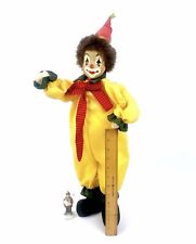MAGNIFICENT Vintage XL Yellow Standing Clown by GB Retailers 26”x 18” Over 2ft picture