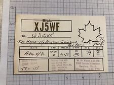 Vintage QSL Amateur Ham Radio Card XJ5WF Saskatchewan Canada Aug 11/80 picture