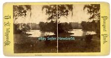 Brooklyn NYC NY - LULLWATER ON LAKE IN PROSPECT PARK - c1870s Stereoview picture