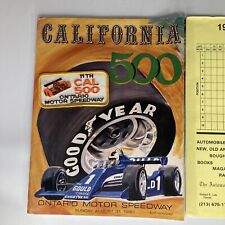 California 500 Goodyear Magazine w/ 11th Ontario Motor Speedway Patch 1980 picture