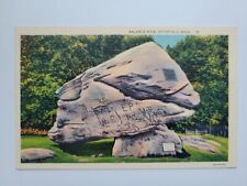 Pittsfield MA Massachusetts Public Town Park Balance Rock Linen Postcard Boulder picture