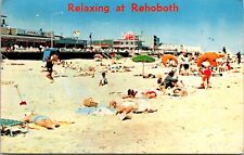 Rehobath Beach Delaware DE 1969 Postcard Beach View Relaxing picture