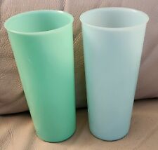 Tupperware 12oz Tumblers Stacking Cups Set of 2 Vintage Sea Green Color picture