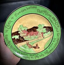 Ye Olde English Mottoware Plate Rabbits Eden Humor Ceramic England Art Nouveau  picture