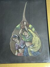 Vintage Framed Hand Painted Beautiful Women on a Leaf Sexy Stunning Middle East picture