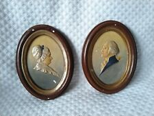 Chaulkware VIntage 3D Cameo Silhouettes of George & Martha Washington picture