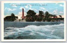 Iola Kansas~City Power House & Dam on Neosho River~Smokestack Water Works~1920s picture