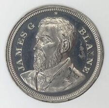 1884 JAMES G. BLAINE JGB-1884-14 NGC MS64 DPL Prooflike Campaign Medal Dewitt picture