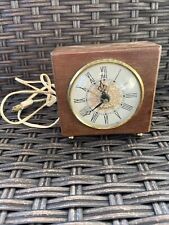 RARE Vtg MCM Sessions Clock Co. Wood Mantle Clock Electric Art Deco Model 23821 picture