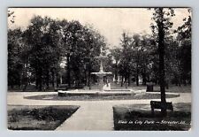 Streator, IL-Illinois, View In City Park Antique c1907 Souvenir Vintage Postcard picture