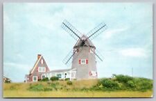 Windmill Brewster Cape Cod Massachusetts Mass MA Metrochrome Vintage Postcard picture