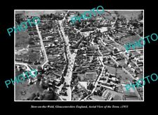 OLD LARGE HISTORIC PHOTO STOW ON THE WOLD ENGLAND TOWN AERIAL VIEW c1953 1 picture