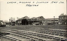 RPPC Preston England UK London Midland & Scottish Railway Station real photo PC picture