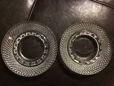 Two Vintage Cut Glass Ashtrays, Round Crystal Design, $7 Shipping  picture
