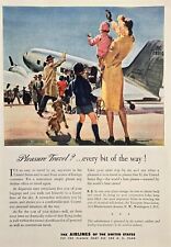 1946 VINTAGE PRINT AD - AIRLINES OF THE UNITED STATES AD - AVIATION COLORFUL AD picture