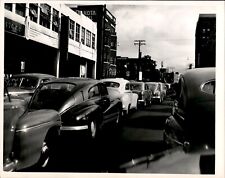 LG43 1948 Orig J. Thomas Photo CLEVELAND TRAFFIC FROM PROSPECT AVE ON E 18TH ST picture