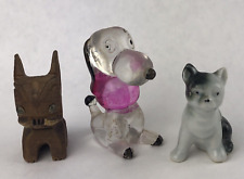 Miniature Dog Figurine Lot of 3 Mini Vintage Ceramic Plastic Snoopy picture
