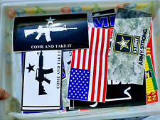 Lot of 50 asst full size Decals Stickers Mostly Conservative or Military picture