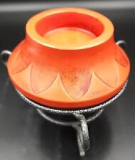 Vintage Vibrant Red Trimont Ware  Candleholder With Metal Stand Made In Japan  picture
