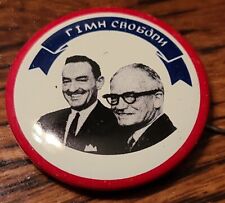 Vintage 1964 Barry Goldwater & Miller Russian Ukrainian Political Pin Pinback picture