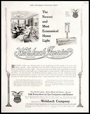 Antique 1909 WELSBACH JUNIOR Gas Light for Sunlight Color Vtg PRINT AD picture