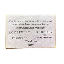 1940 Franklin Roosevelt & Harry Hershey for Illinois Governor Coattail Mirror picture