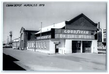 c1979 C&NW Depot Huron South Dakota SD Train Depot Station RPPC Photo Postcard picture