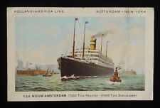 1926 SS Nieuw-Amsterdam Ocean Liner Holland-America Line Launched 1905 NYC NY PC picture