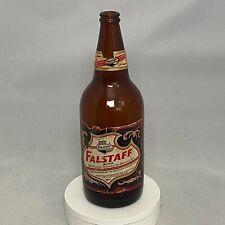Vintage 60s FALSTAFF BREWING CORP 32oz 1 quart Amber Beer Bottle Paper Label picture