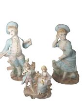 3 Exquisite Antique Porcelain Bisque Victorian Couple Figurines,  Courting   picture