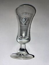 Vintage Jagermeister Logo Footed Stemmed Fluted Top Shot Glass picture