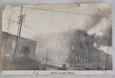 RPPC Building Fire Well Under Way Albion MI C1904-1918 Postcard V18 picture
