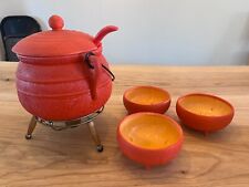  Soup Pot/Kettle w Ladle and 3 Serving Bowls Vintage A Meriann Ceramic 1962  picture
