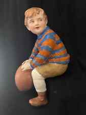 Rare German bisque porcelain boy with football. Huebach mark. picture