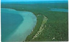 Roscommon Higgins Lake State Park Aerial BEV Postcard 1960 MI picture