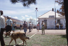 Vintage 1968 Kodachrome 35mm photo slide Albin train depot w/ Union Pacific picture