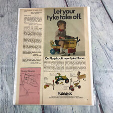 Vintage 1969 Playskool Tyke Plane Toy Genuine Magazine Advertisement Print Ad picture