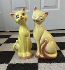 Vintage - Mid Century Modern - Yellow Siamese Ceramic Cats 11