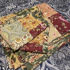Greenland Home Fashions Floral Patchwork Cotton Quilt Pillow Shams Bed Set 3pc picture