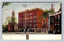 Portland ME-Maine, YMCA Building, Antique, Vintage c1908 Souvenir Postcard picture